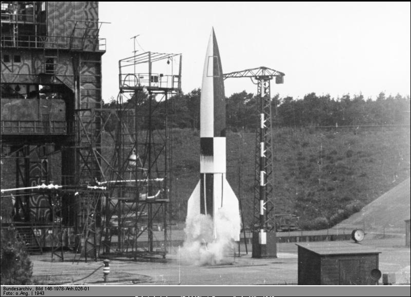 V-2 rakéta Peenemünde-ben, fotó: Bundesarchiv
