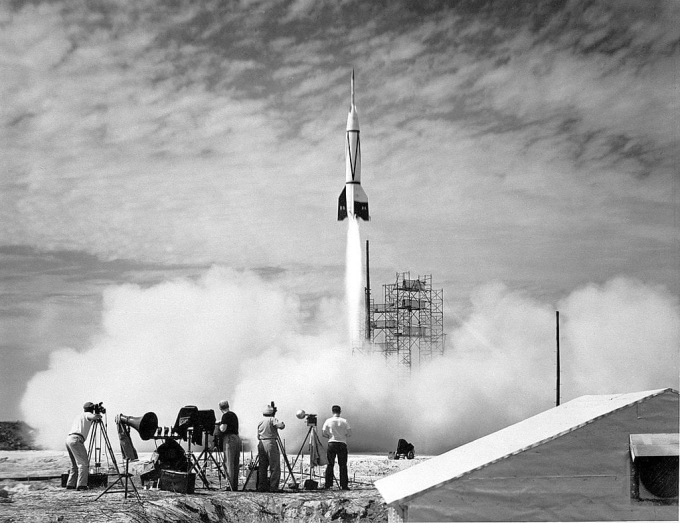 V-2 startja 1950-ben, a floridai Cape Canaveral-on. Fotó:SSPL.
