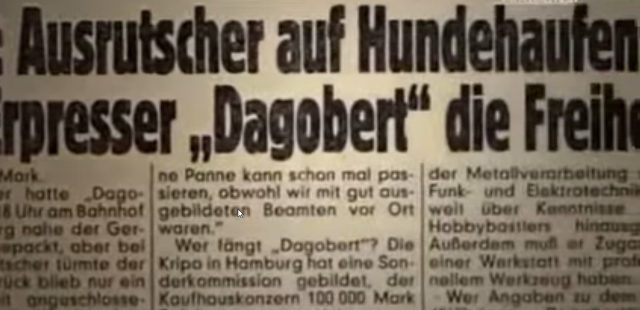 „a rendőr, Dagobert üldözése közben elcsúszott a kutyaszaron”