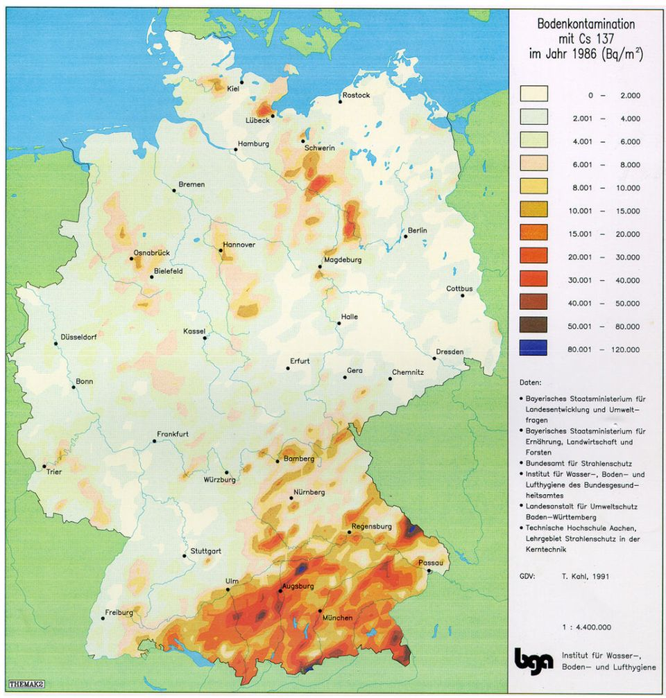Németország talajszennyezettségi térképe, forrás: BGA