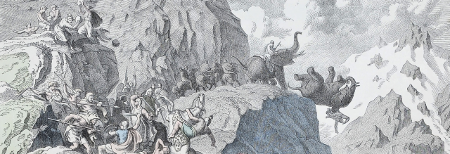 Hannibal átkel az Alpokon, közben elefántok potyognak az égből, kép forrása: Wikipedia Hannibal átkel az Alpokon, közben elefántok potyognak az égből, kép forrása: Wikipedia